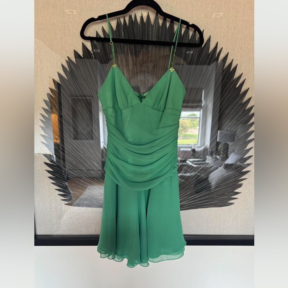 ABS by Allen Schwartz Emerald Green Beaded Dress - Picture 4 of 6